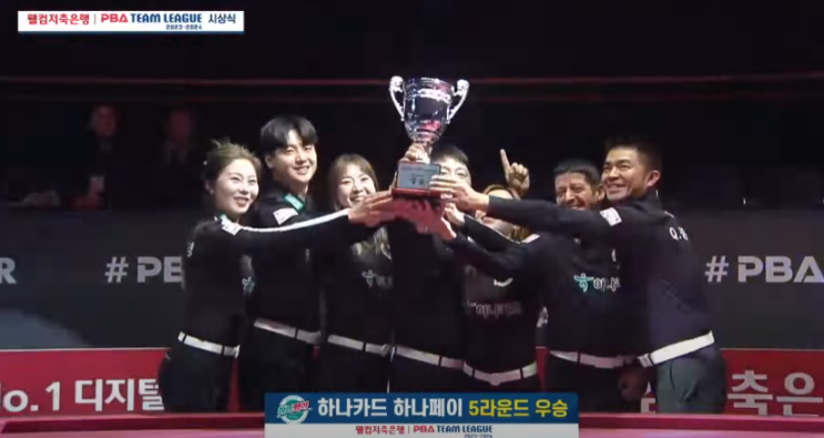<b>하나카드</b>, 웰컴저축은행... 5라운드 <b>우승</b>... 김가영 MVP