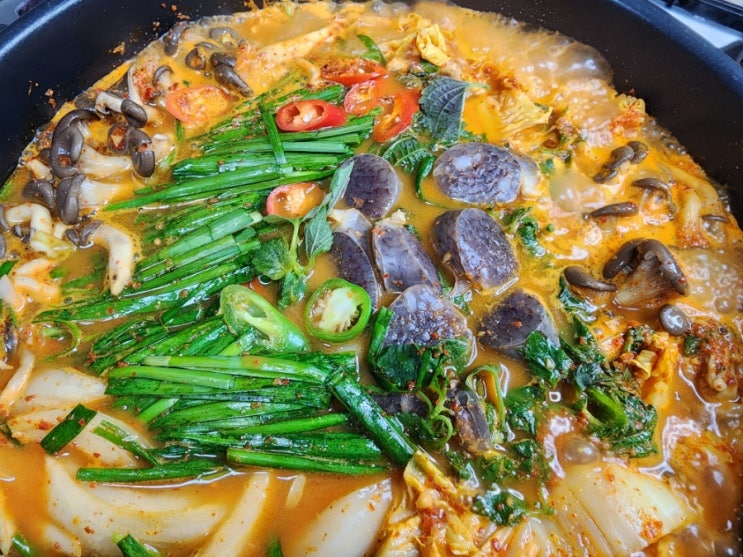  순대전골 레시피, 얼큰한 순대전골 만들기국물 요리