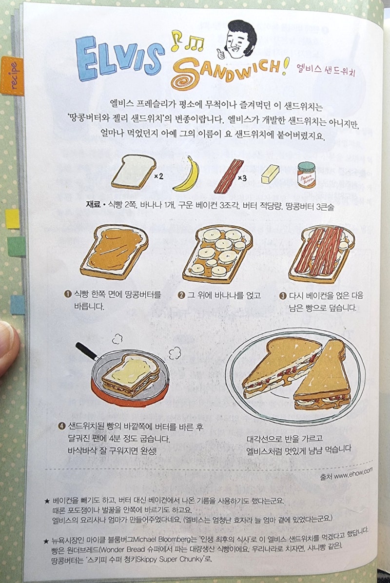 엘비스 프레슬리 샌드위치 만드는법 바나나 땅콩버터