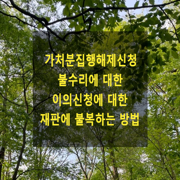  가처분집행해제신청불수리에 대한 이의신청에 대한 재판에 불복하는 방법