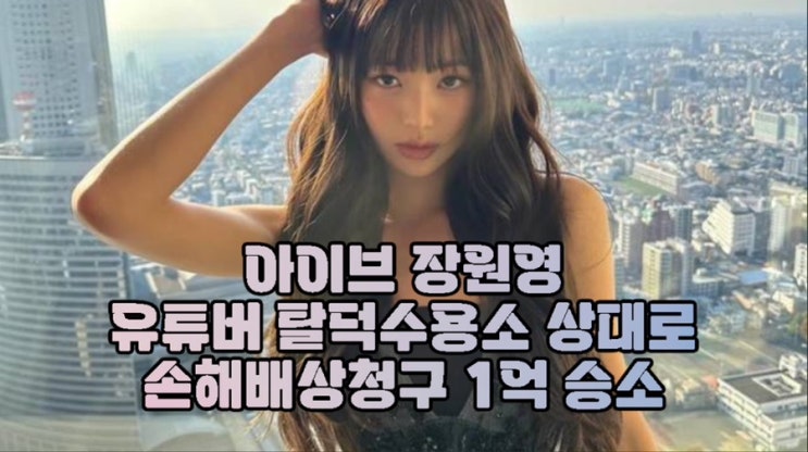 [법원] 아이브 <b>장원영</b>, <b>유튜버</b> 탈덕수용소 상대 1억... 