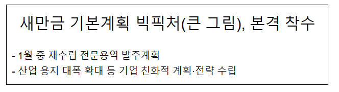 새만금 기본계획 빅픽처 본격 착수