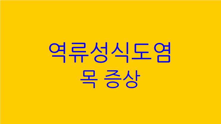  역류성식도염 목에 뭔가 걸리고 답답함이 낫지 않으면