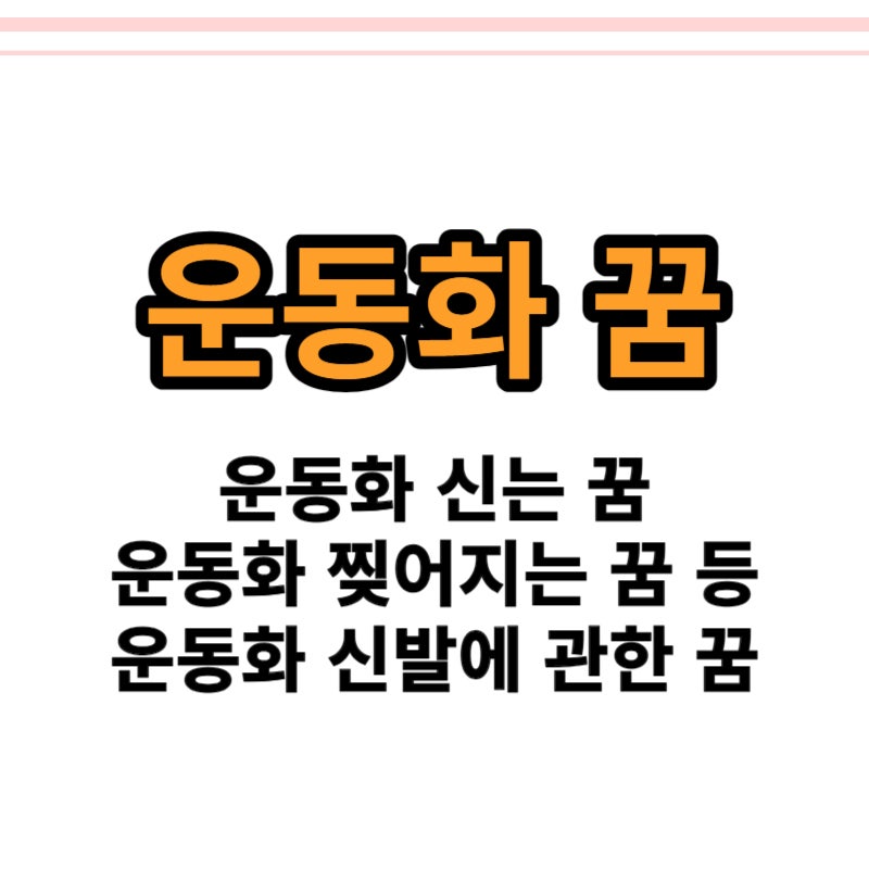 운동화 신는 꿈 운동화사는 꿈 운동화 꿈해몽 모두 있어요