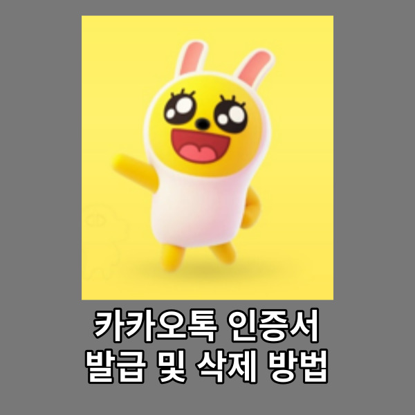  카카오톡 인증서 발급 및 삭제 방법