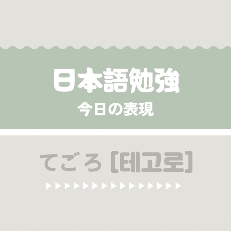  (日本語) 일본어 표현 てごろ [테고로]