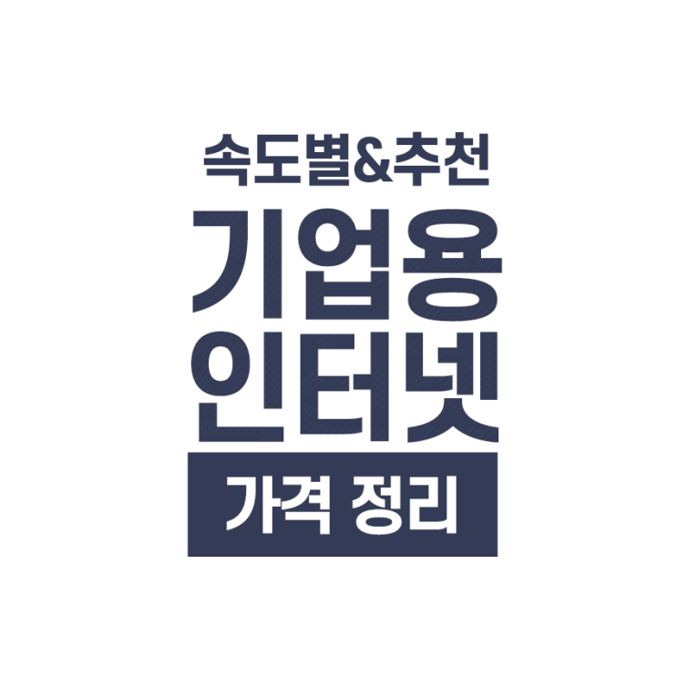  기업용인터넷 추천 상품, 가격과 속도별 요금 선택 가이드