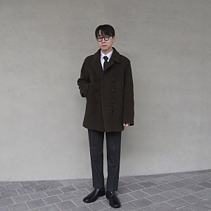 정장 위에 입을 코트 브랜드 더레스큐 피코트 추천 코디 및 사이즈