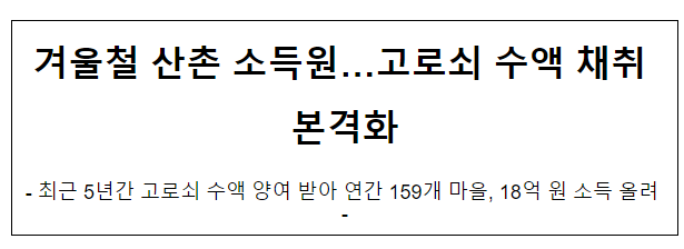 겨울철 산촌 소득원…고로쇠 수액 채취 본격화