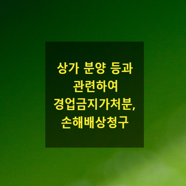  상가 분양 등과 관련하여 경업금지가처분, 손해배상청구