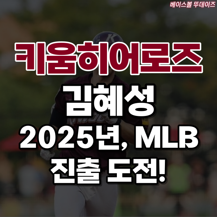 키움히어로즈 <b>김혜성</b>, 2025년 MLB 메이저리그 진출 도전|