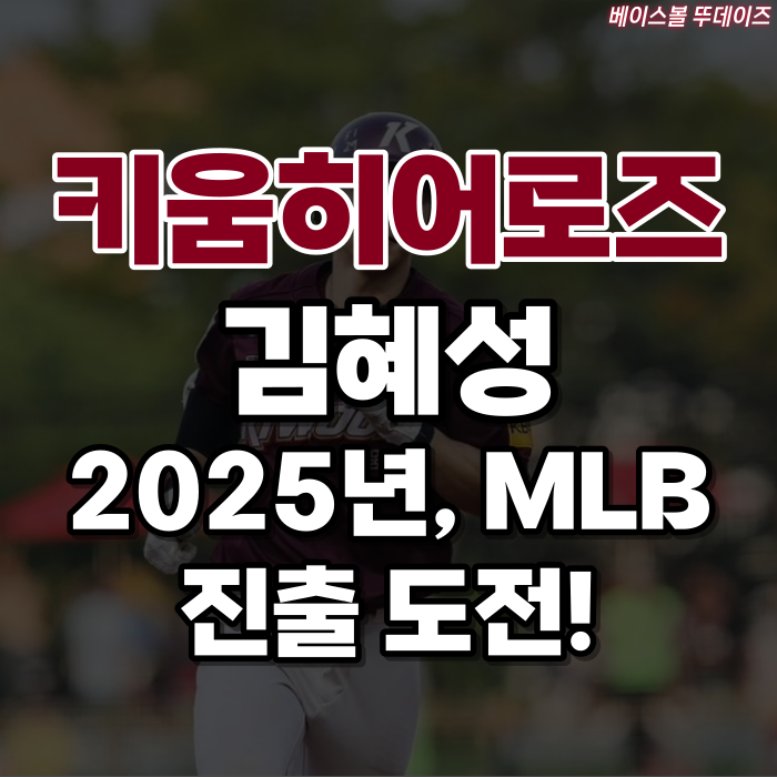 <b>키움</b>히어로즈 <b>김혜성</b>, 2025년 MLB 메이저리그 진출 도전|