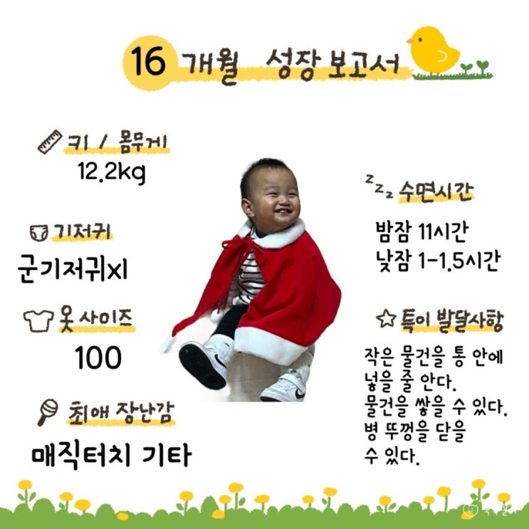  [메리의 성장 보고서] 16개월 아기 발달 기록