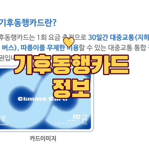  [교통비절약/기후동행카드]서울시 기후동행카드 발행정보!! 기후동행카드 삼성페이 연동정보