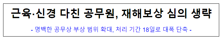 (재해보상심사담당관) 근육 신경 다친 공무원, 재해보상 심의 생략