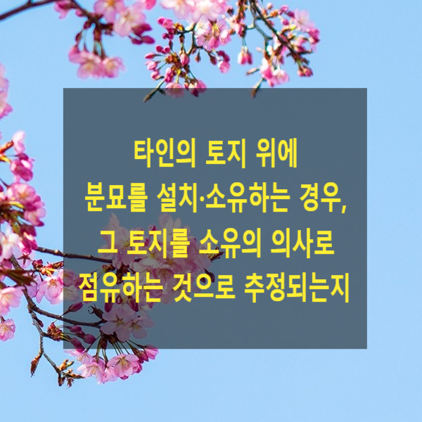  타인의 토지 위에 분묘를 설치·소유하는 경우, 그 토지를 소유의 의사로 점유하는 것으로 추정되는지 여부