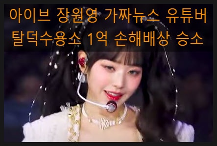이이브 <b>장원영 가짜뉴스</b> 유튜버 <b>탈덕수용소</b> 1억 손해배상 승소