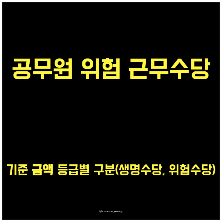  공무원 위험 근무수당 기준 금액 등급별 구분(생명수당, 위험수당) 알아보기