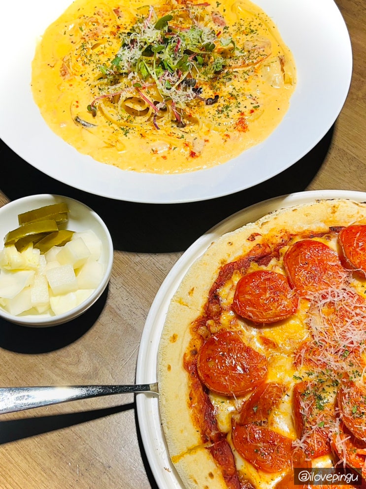 투움바 파스타+피자 조합은 못 참는 편, 인천 서구 맛집 어푸키친