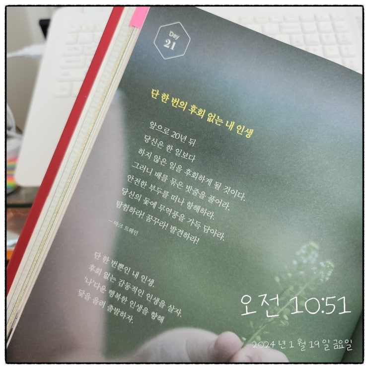  [Day21] 단 한번의 후회 없는 내 인생,  #모닝루틴