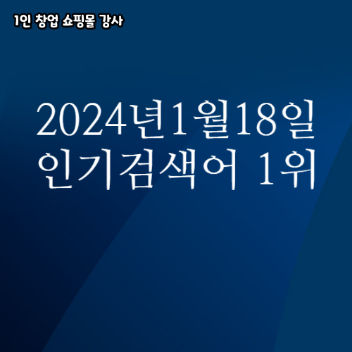 2024년 1월 18일 네이버쇼핑 분야별 인기 검색어 1위