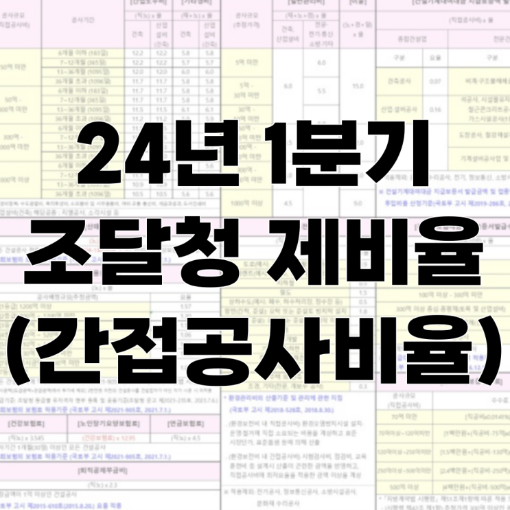  2024년 1분기 조달청 시설공사 원가계산 간접공사비율(제비율)