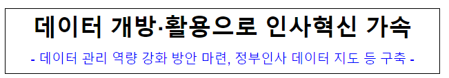 (정보화담당관) 데이터 개방 활용으로 인사혁신 가속 (정보화담당관) 데이터 개방 활용으로 인사혁신 가속