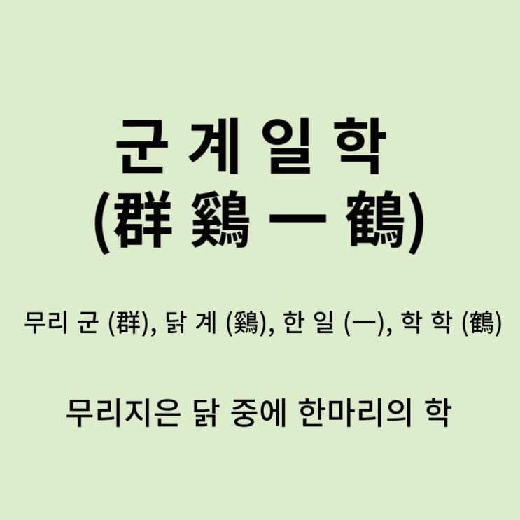  고사성어 뒤집어 보기 (8. 군계일학)