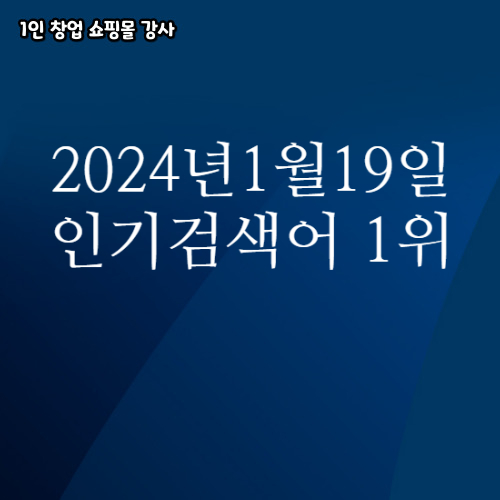  2024년 1월 19일 네이버쇼핑 분야별 인기 검색어 1위
