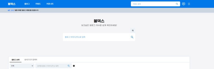  블덱스 블로그 지수 치수 확인 및 분석