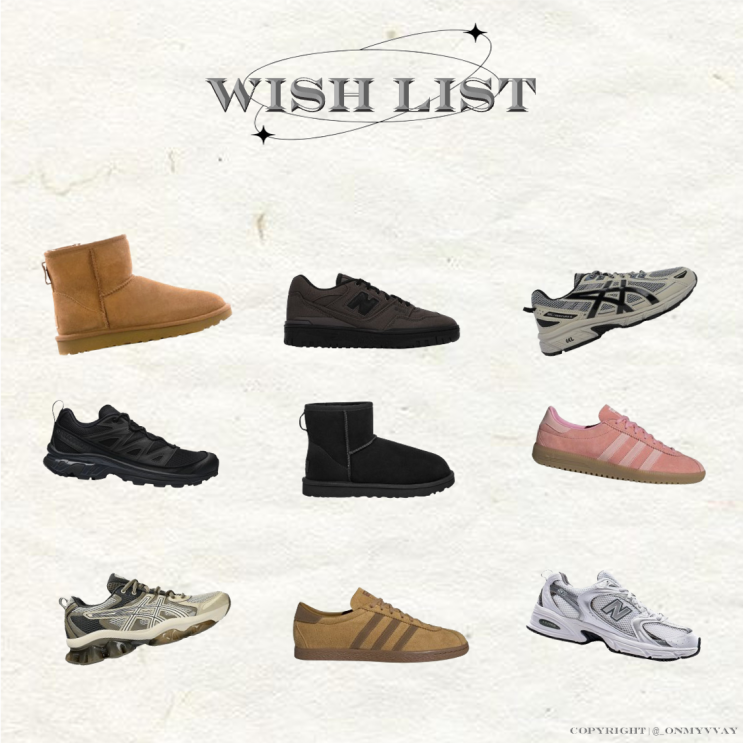  [승연씨의 위시리스트] 신발편 | Salomon, UGG, Adidas, Asics, New Balance 등등