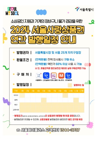 2024년 서울사랑상품권 연간 발행 일정 및 23년 소득공제 안내