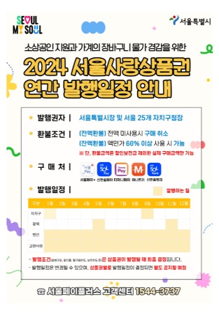  2024년 서울사랑상품권 연간 발행 일정 및 23년 소득공제 안내