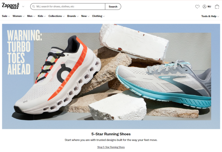 zappos.com - 신발, 패션 쇼핑의 새로운 차원을 열다!!