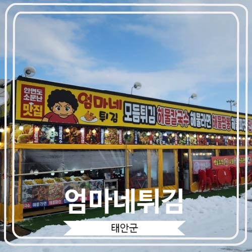  [엄마네튀김] 애견 동반 가능한 태안 꽃지해수욕장의 포장마차 분식집