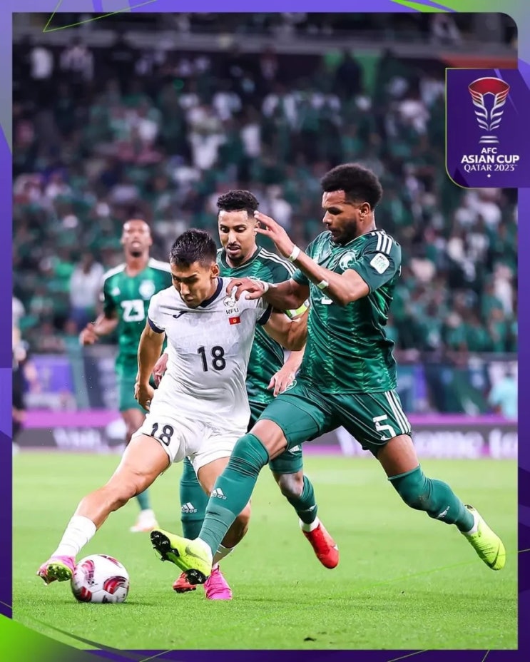 한국 <b>16강</b> 상대 유력' 사우디, 2명 <b>퇴장</b>당한 <b>키르기스스탄</b> 2-0... 