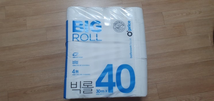  화장실용 두루마리 화장지 킴스클럽 OPRICE 빅롤 화장지 3겹 30m 40롤 구입 사용 후기(내돈 내산)