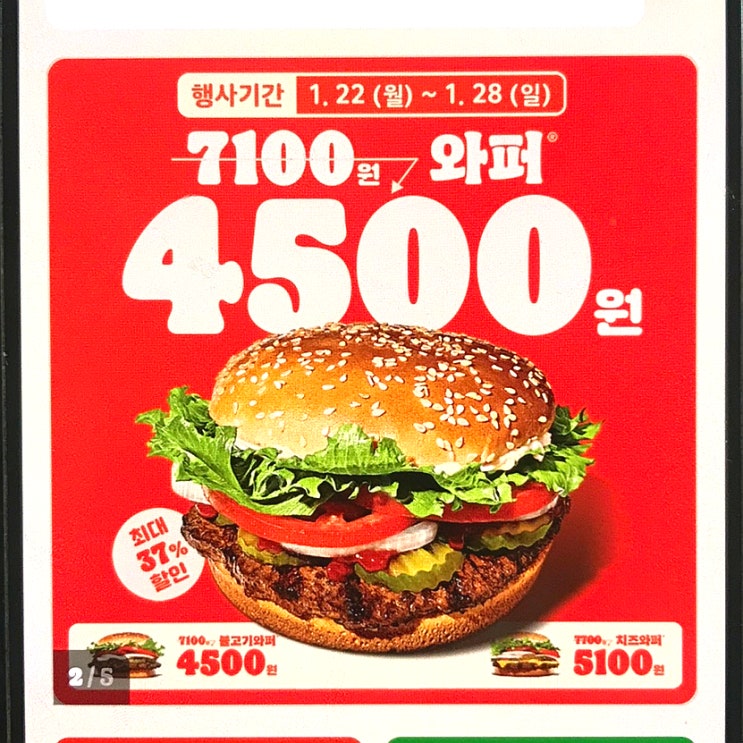버거킹 1월 행사 메뉴 추천 와퍼 할인 버거킹 1월 행사 메뉴 추천 와퍼 할인
