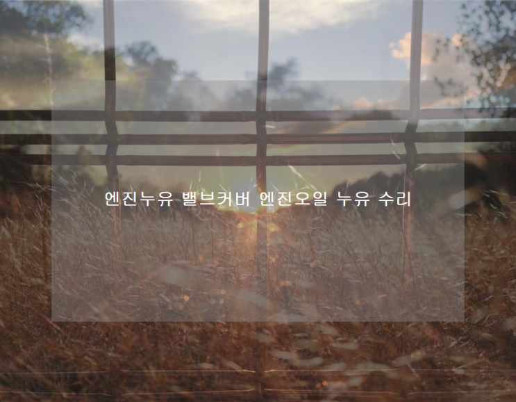엔진누유 밸브커버 엔진오일 누유 수리