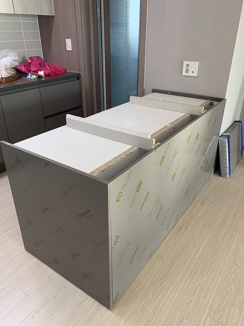 아일랜드식탁리폼전면측면판교체