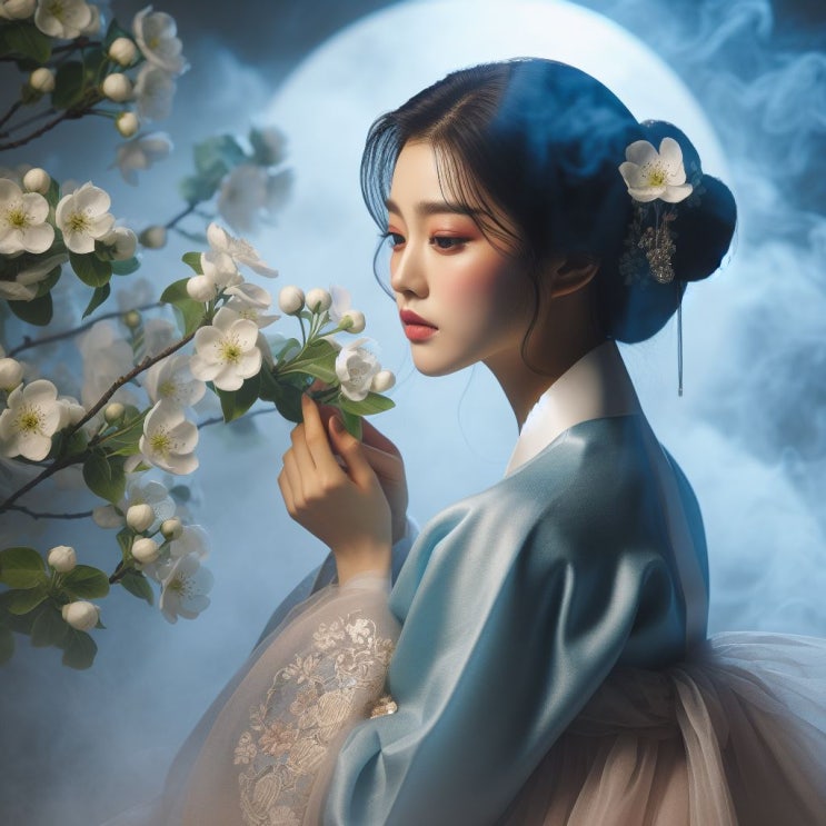  DALL-E(달리)를 이용한 이미지 생성사례 / 한복입은 여인 / 디지털콘텐츠큐레이터 황선웅