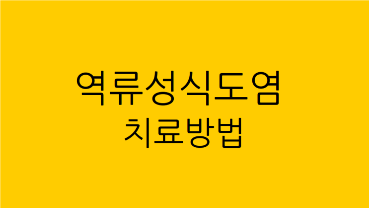  역류성 식도염 치료방법 종류와 장단점