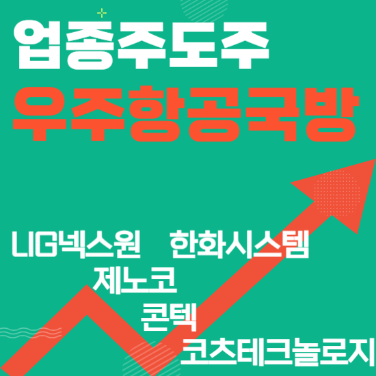  업종주도주 - 우주항공 국방(LIG넥스원,한화시스템,제노코,컨텍,코츠테크놀로지)주도주식 주가 분석 및 미래 투자 전망