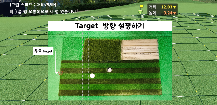스크린 골프 거리 계산법 10m 이상 장거리 퍼팅 공 놓는법
