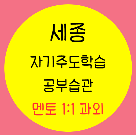  세종 전과목 자기주도 학습코칭 멘토 관리 중학생 초등 공부습관 잡아주는
