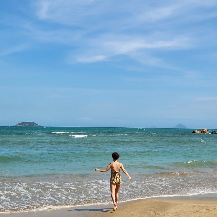  나트랑 해변 바다 수영하지 마세요 샤워실 꿀팁