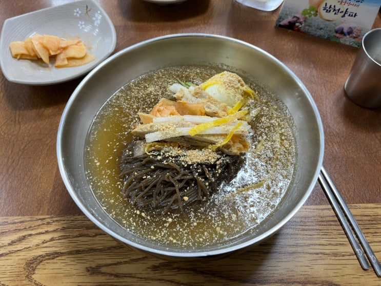  진주논개시장 진주냉면 맛집 진주수냉면! 육전이 올라간 물냉면 솔직후기~