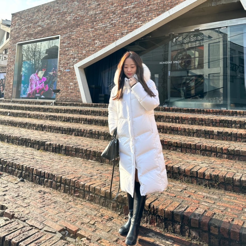 롱패딩 추천 데상트 여성 우먼즈 캐논 롱 구스 다운자켓 후기