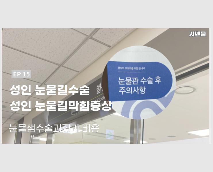 성인 눈물샘막힘증상, 눈물샘수술과정 눈물길수술비용 후기