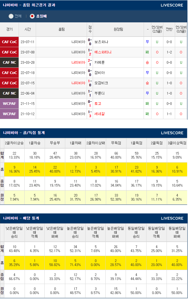  1월25일 나미비아 말리 아프리카네이션스컵